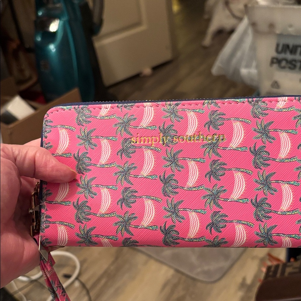 Simply Southern Pink and Green Palm Tree Wallet